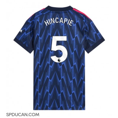 Zenski Nogometni Dres Arsenal Piero Hincapie #5 Gostujuci 2025-26 Kratak Rukav Zenski Nogometni Dres Arsenal Piero Hincapie #5 Gostujuci 2025-26 Kratak Rukav